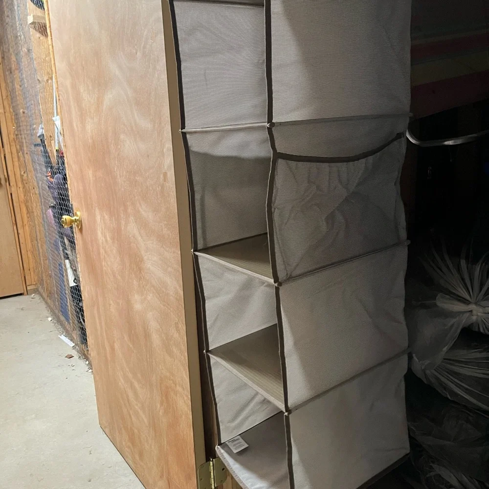 Hanging Closet Shelves Organizer with Multiple Compartments and Shoe Pockets